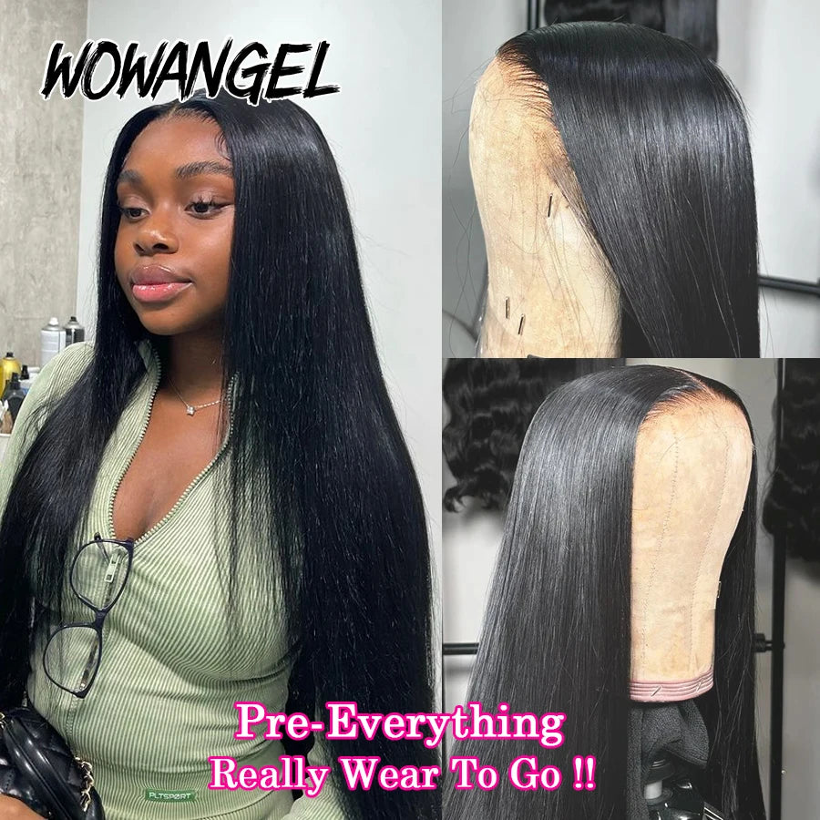 Raw Bad SH! “Baddie Authority Co. 250% Pre Bleached 13x6 HD Lace Front Wigs Glueless Straight Human Hair Pre Plucked Brazilian texture !