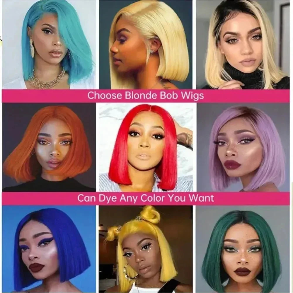 R!ch Girl💰• 613 Blonde Bob Wig Human Hair 13x6 Bob HD Lace Front 200 Density Straight  Pre Plucked!