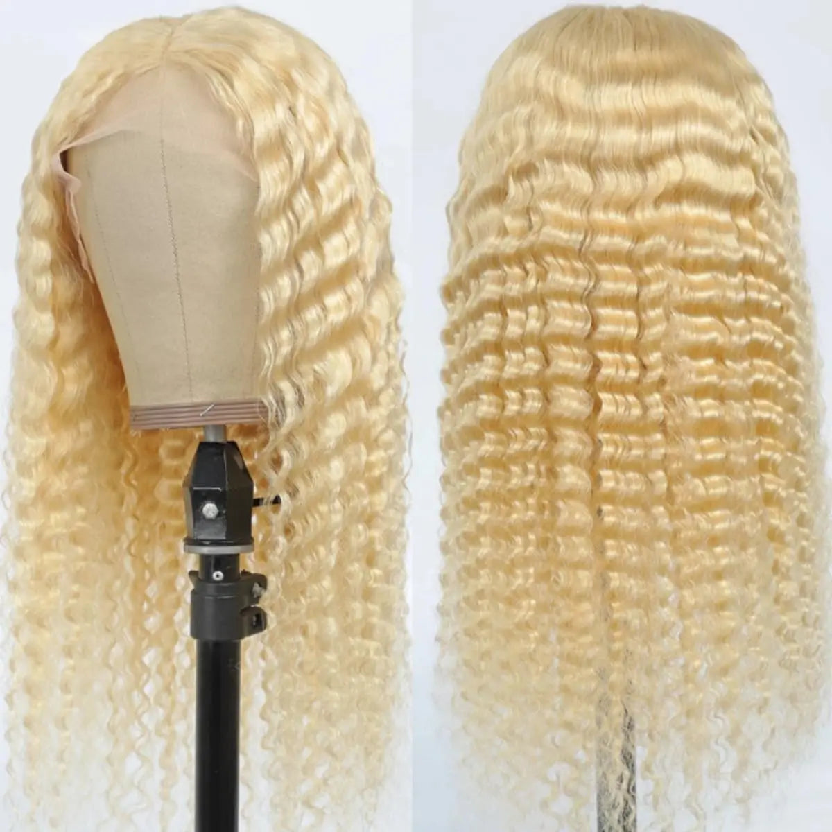 Material GIRL💰🎀 • Curly 613 Honey Blonde 13x 4~ 13x6 Transparent Lace Front Human Hair Wig 250% Density!