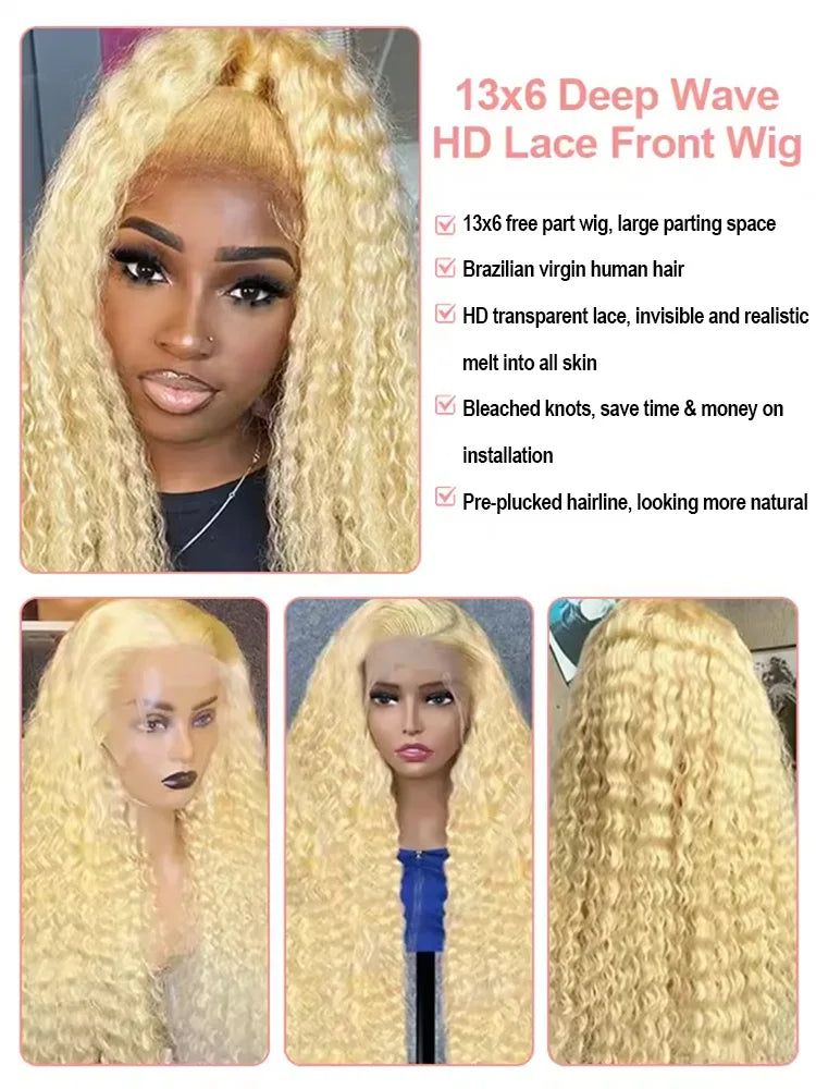 We Outsideee! ☀️🍹• Honey Blonde 613 Loose Deep Wave 13x6 HD Lace Front Wig Brazilian Human Hair & 13x4  Pre Plucked!