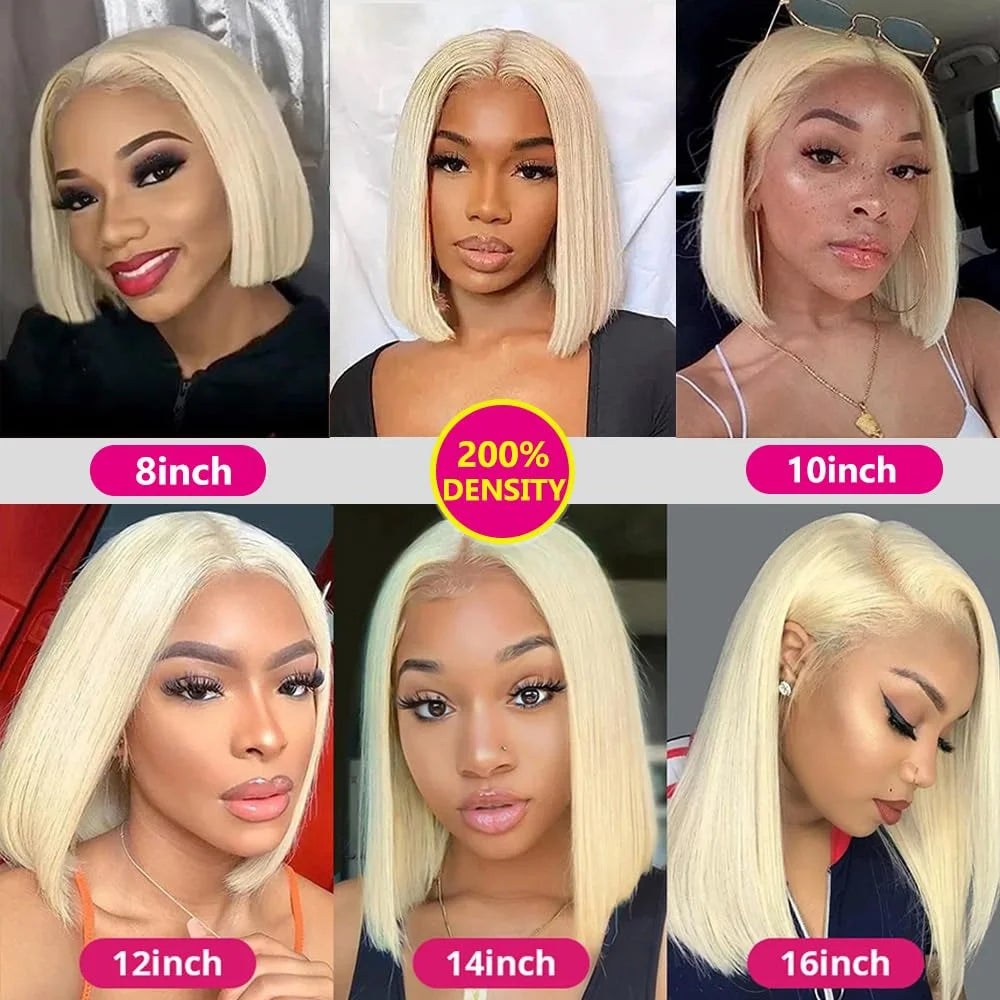 R!ch Girl💰• 613 Blonde Bob Wig Human Hair 13x6 Bob HD Lace Front 200 Density Straight  Pre Plucked!