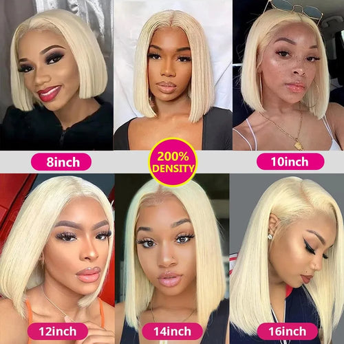R!ch Girl💰• 613 Blonde Bob Wig Human Hair 13x6 Bob HD Lace Front 200 Density Straight  Pre Plucked!